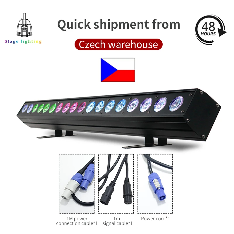 Led Bar Dmx 18X18W Rgbwa Uv 6 In 1 Wall Wash Light Strip Dmx Line Bar Light Indoor Flow Lighting Effect