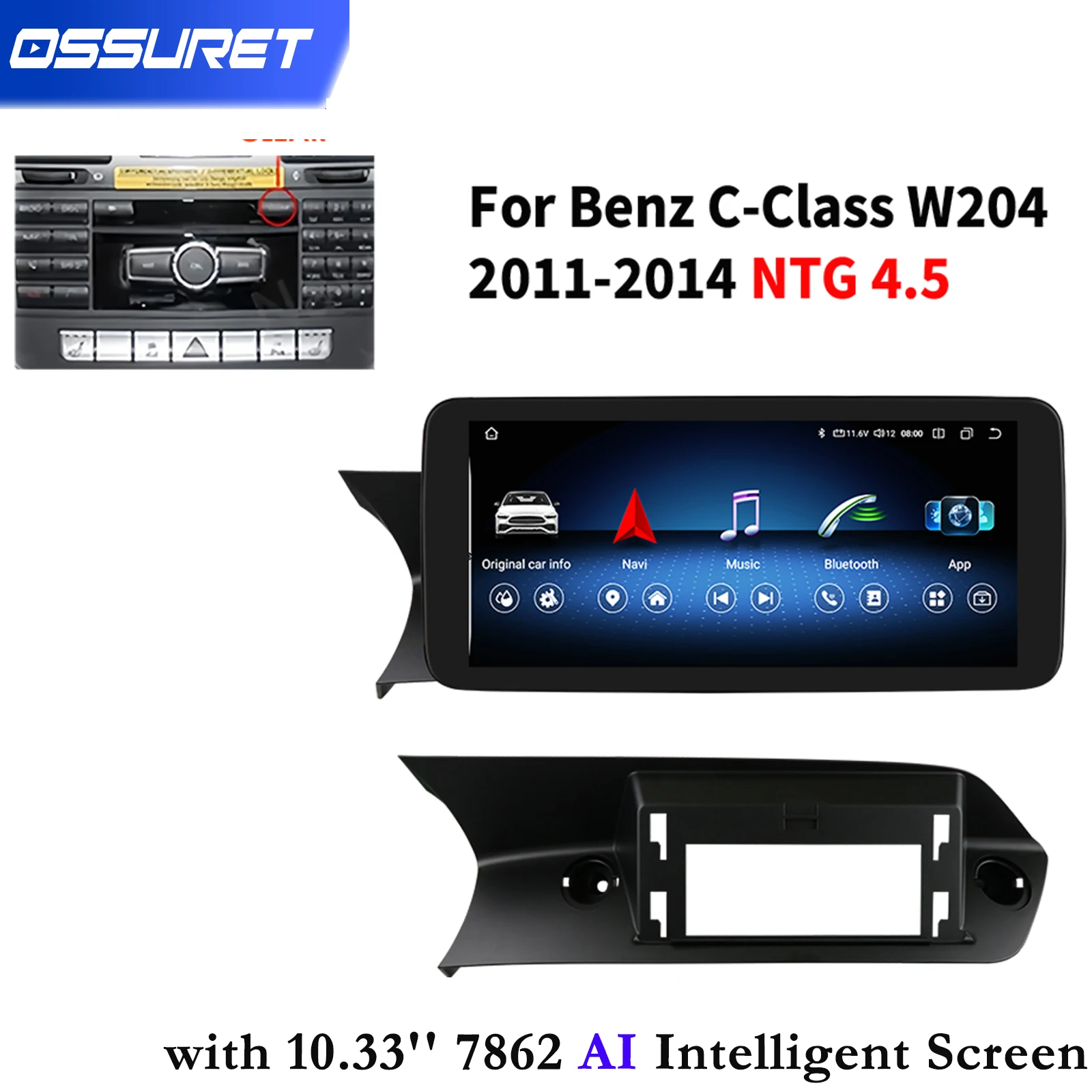 4G Carplay Autoradio 2Din Android Autoradio Per Mercedes Benz Classe C W204 Ntg 4.5 Navigazione Gps Unità Principale Multimediale Rds Dsp