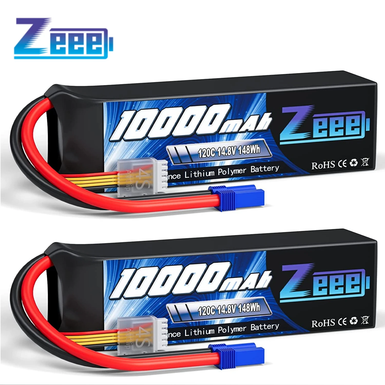2Pcs Zeee 3/4S Lipo Batteria 14.8V 120C 10000Mah Softcase Con Spina Ec5 Per Rc Car Tank Truck Train Fpv Drone Rc Racing Parts