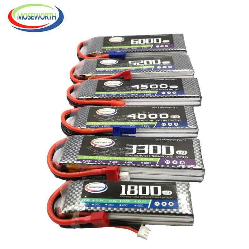 2S 3S 4S 6S 2200 4200 5200 6000Mah 30C 40C 60C 7.4V 11.1V 14.8V Rc Batteria Lipo Per Rc Drone Elicottero Aereo Aereo Auto