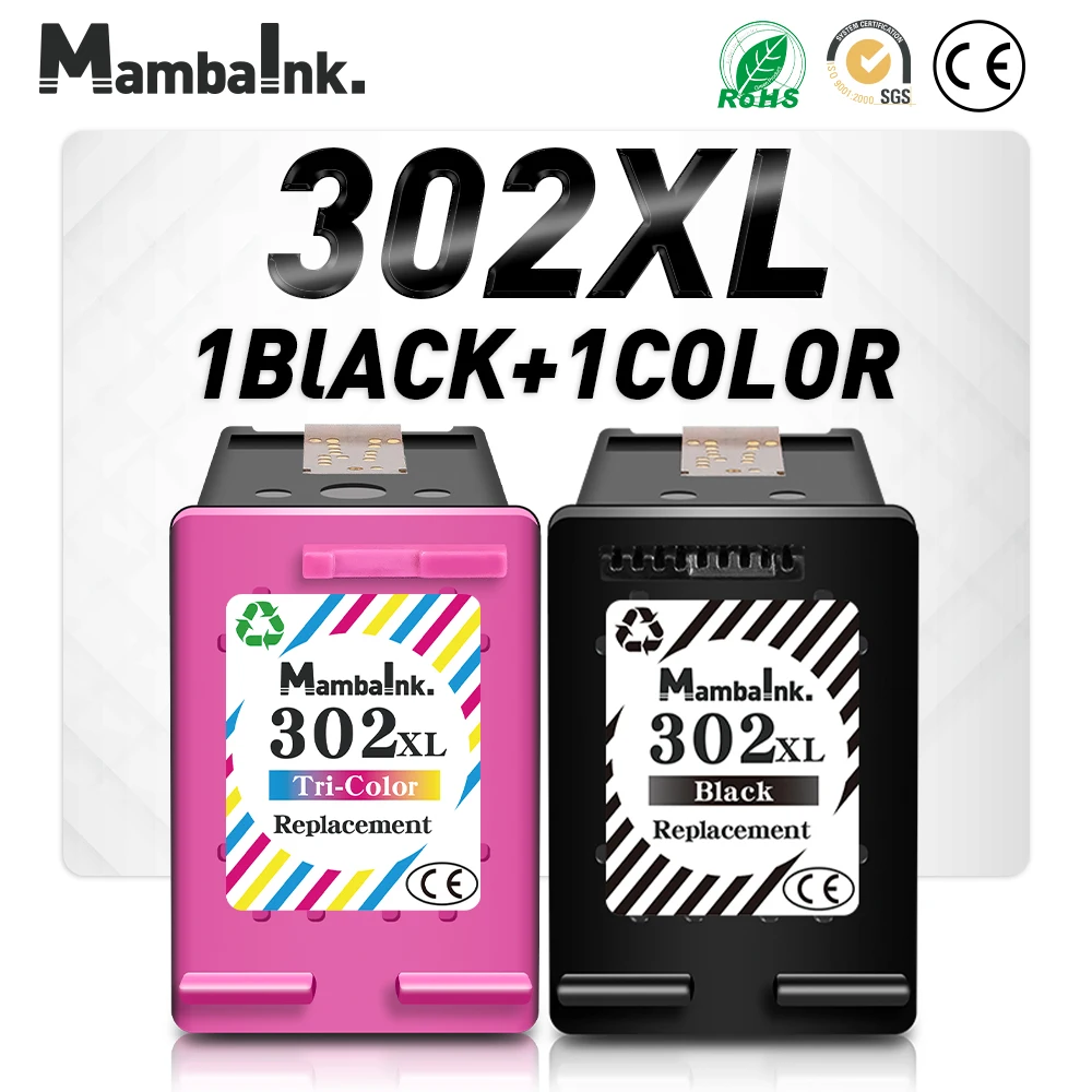 Mambaink 302 Xl Cartuccia Per Hp 302 Xl Hp302 Hp302Xl Cartuccia Di Inchiostro Per Hp Envy 4510 Deskjet 3630 3634 3638 3639