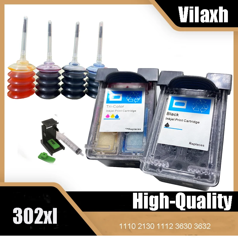Vilaxh 302 Per Cartuccia D'Inchiostro Hp 302 Hp 302 Hp302 Xl Rigenerato Deskjet 2130 2131 1110 1111 1112 3630 5200 3639 4520 Stampante