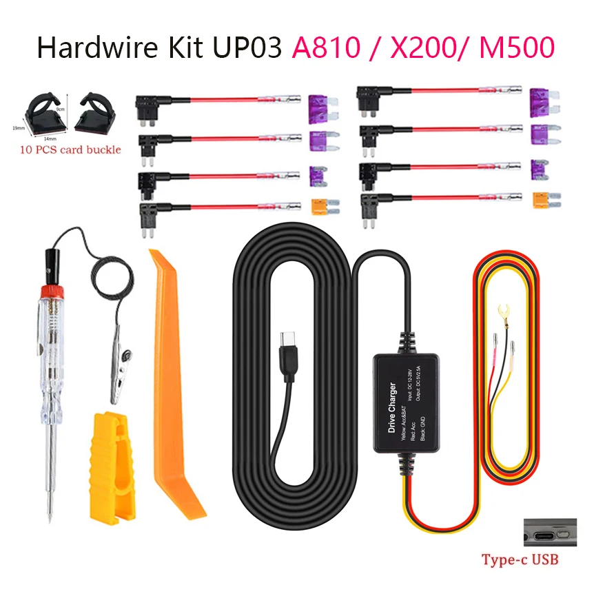 Chezhilin Per 70Mai A810 Kit Hardwire Up03 Solo Porta Di Tipo C Per Linea Di Alimentazione Monitor Di Parcheggio 70Mai A810 X200 Omni M500 24H