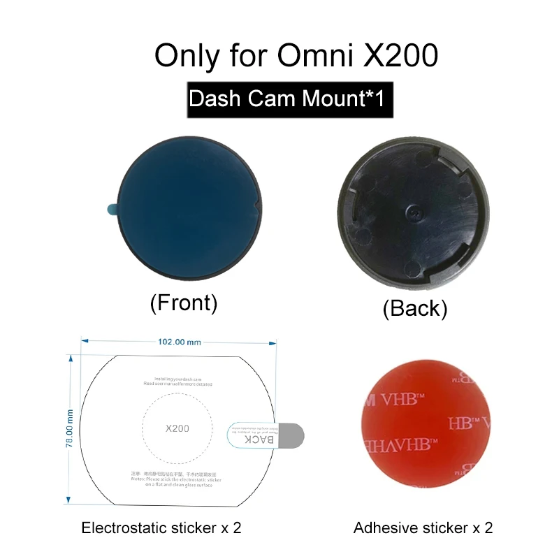 Per 70Mai X200 Adesivo Elettrostatico Per 70Mai X200 Omni Mount Per 70Mai Omni X200 Cpl Filter Per 70Mai Tools Pack