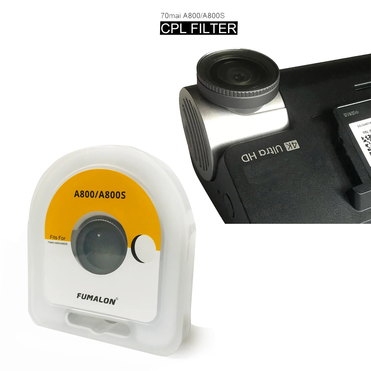 Per Originale 70 Mai Dash Cam 4K A800 Cplfilter Filtro Polarizzante In Vetro Cpl Per 70 Mai A800S Vetro Polarizzatore Circolare 1 Pz