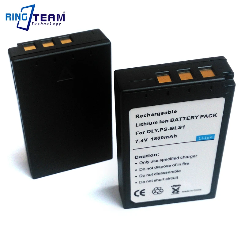 2 Pz/Lotto Batteria Ps-Blsfor Fotocamere Digitali Olympus Evolt E-400 E-410 E-420 E-450 E-600 E-620 Penna E-P1 E-P2 E-P3 E-Pl1 E-Pl3