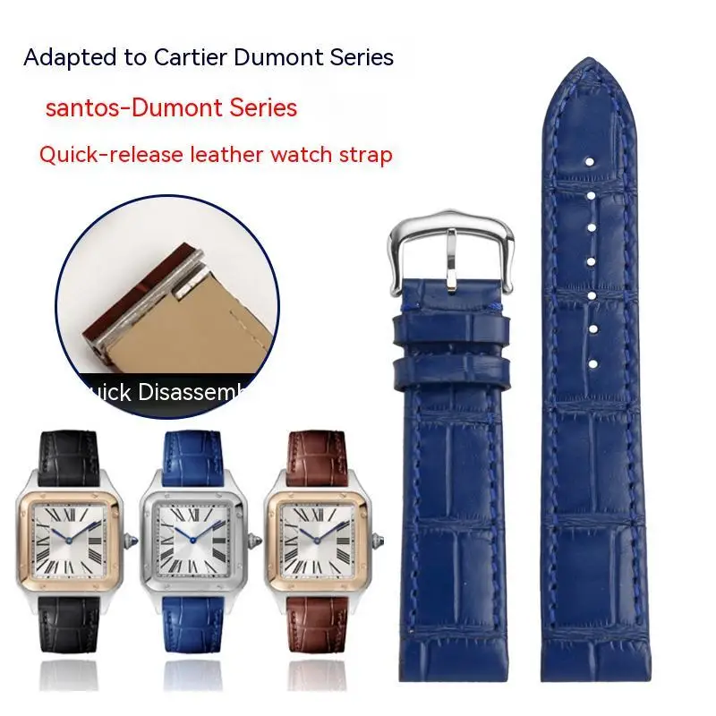Adatto Per Fascia In Acciaio Di Precisione A Sgancio Rapido In Pelle Serie Cartier Santos Santos Dumont