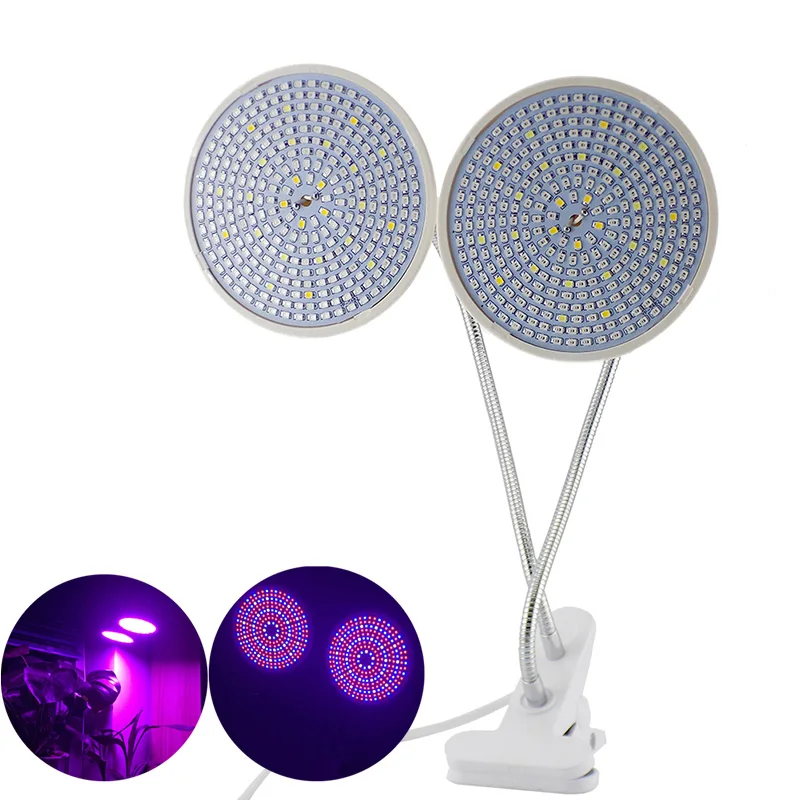 Led Plant Grow Phyto Lamp Lampadine 2 Head Full Spectrum Plants Fiori Growing Lights Clip Holder Indoor Serra Growbox A