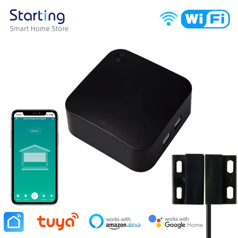 Tuya Wifi Smart Garage Door Switch Intelligent Garage Door Controller Wireless Smart Life Conrtrol Funziona Con Alexa Google Home