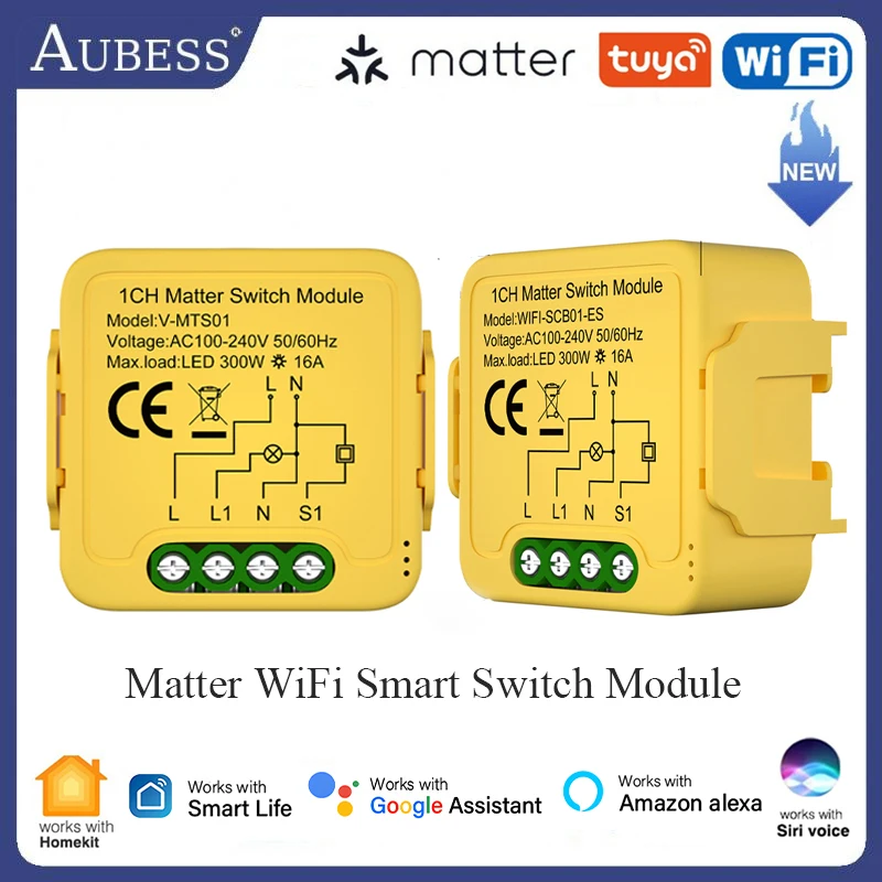 Matter Wifi Smart Switch Module Smart Home Smart Scene Homekit Smartthings Smart Life Control Vias Alexa Google Home Siri