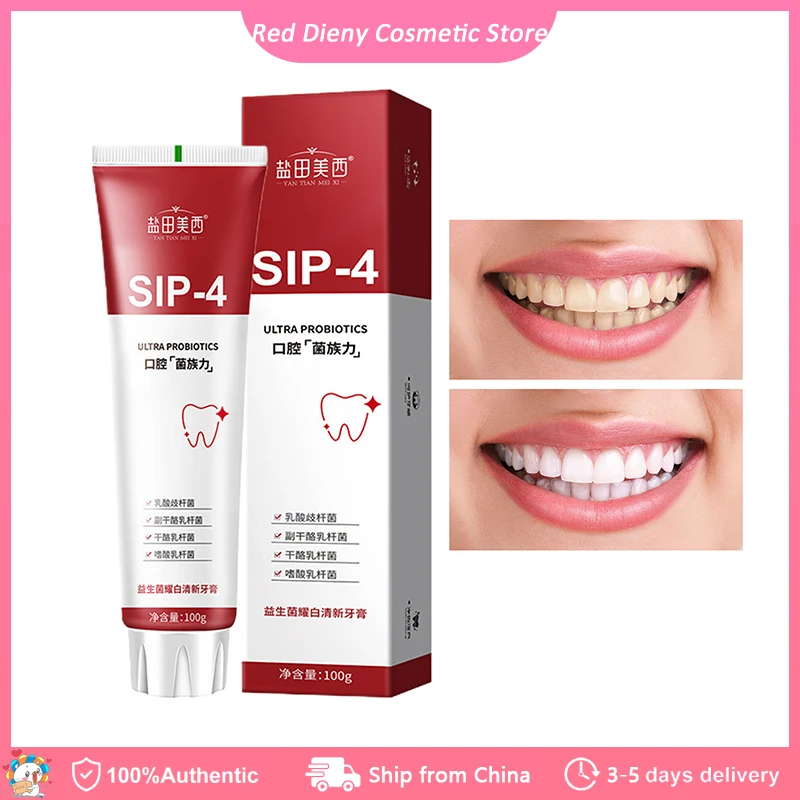 Sip-4 Dentifricio Sbiancante Probiotico Schiarente E Rimozione Macchie Sp-4 Dentifricio Probiotico Alito Fresco Dentifricio Sbiancante