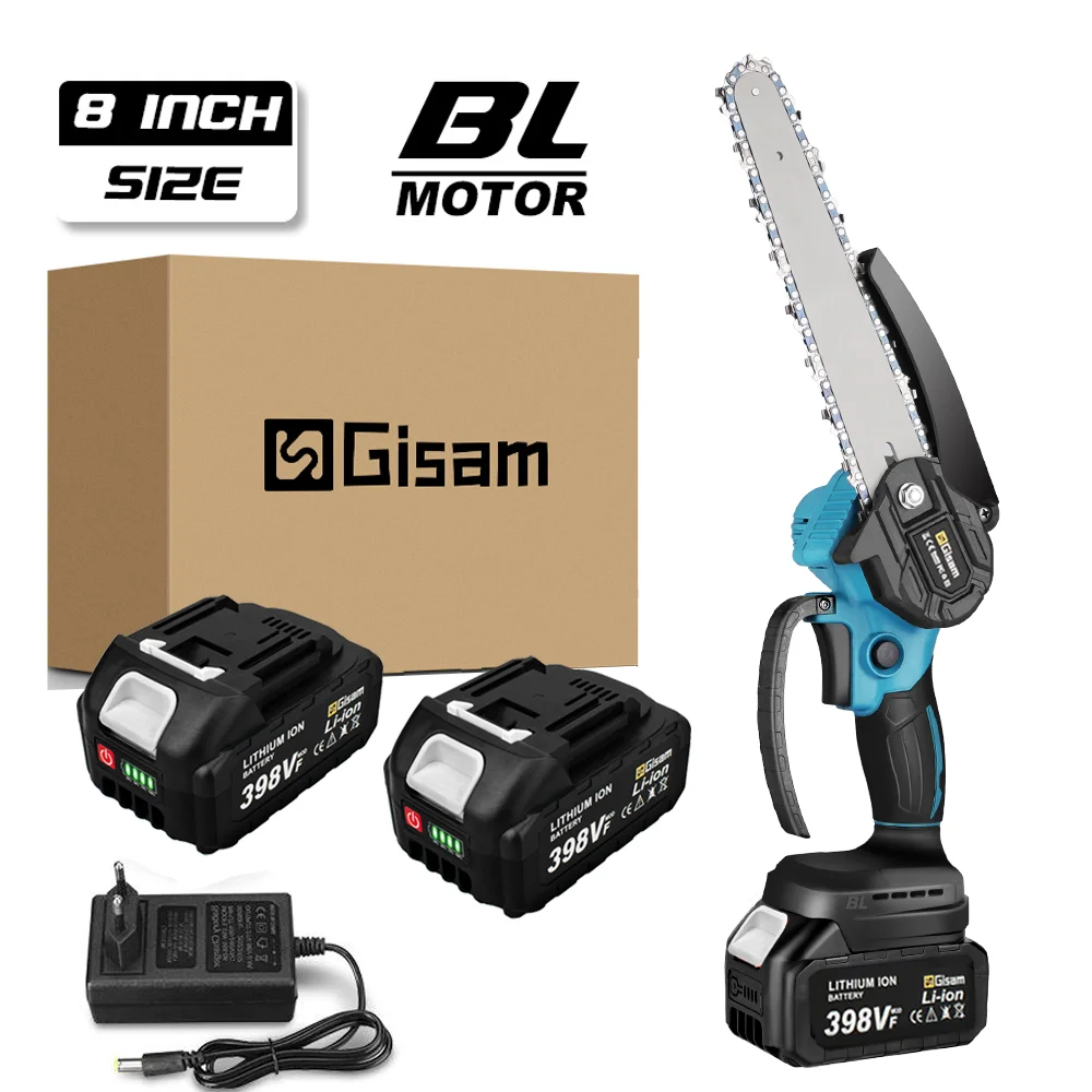 Gisam Motosega Elettrica Da 8 Pollici Motosega Senza Spazzole Sega Da Potatura Ricaricabile Utensile Elettrico Per La Registrazione Del Taglio Del Leg