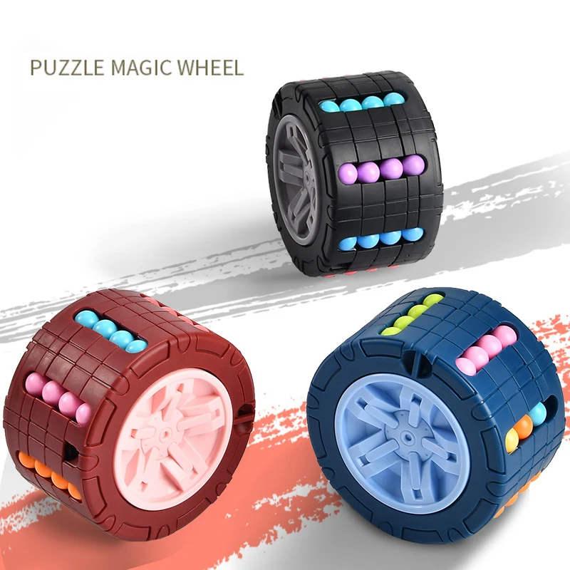 Rotante Magic Beans Cube Fingertip Fidgets Toy Bambini Adulti Antistress Spin Bead Puzzle Children Education Intelligence Game