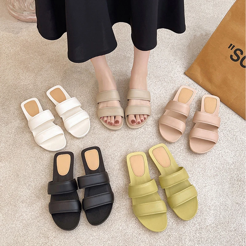 Pantofole Donna Scarpe Estive Piatte Sandali Da Spiaggia Al Mare Pantuflas Claquette Pantufa Feminina Klapki Damskie Hausschuhe Ciabatte