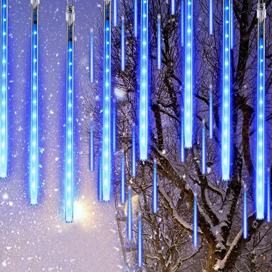 Thrisdar 50Cm 288 Led Christmas Meteor Shower Lights Falling Rain Drop Icle String Lights Per Holiday Party Home Patio Outdoor
