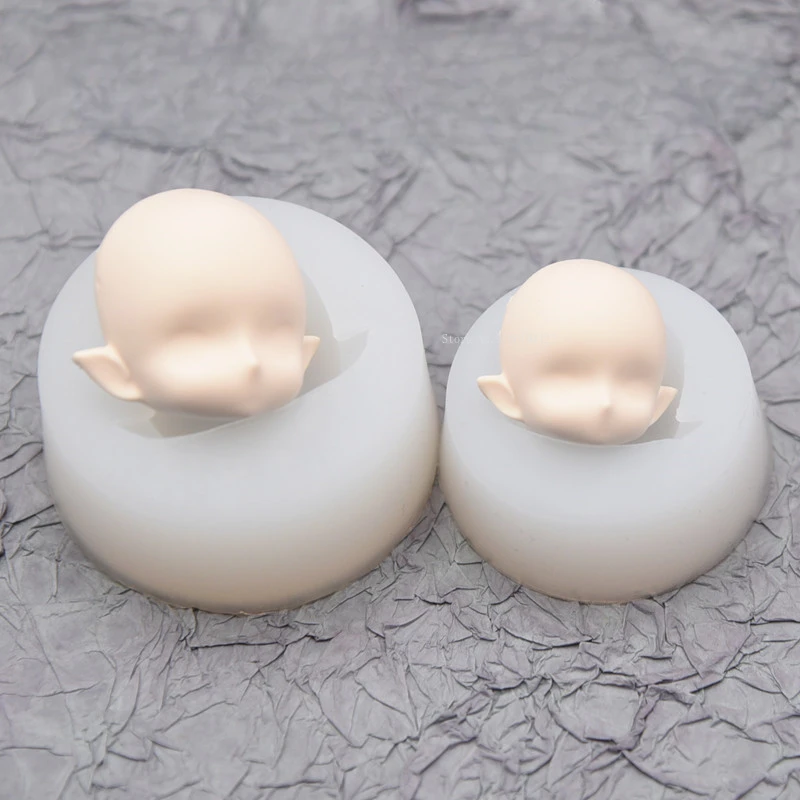 Ultra Light Clay Polymer Elf Face Stampi In Silicone In Resina Epossidica Fai Da Te Polymer Clay Q Version Animation Cartoon Character Face Model
