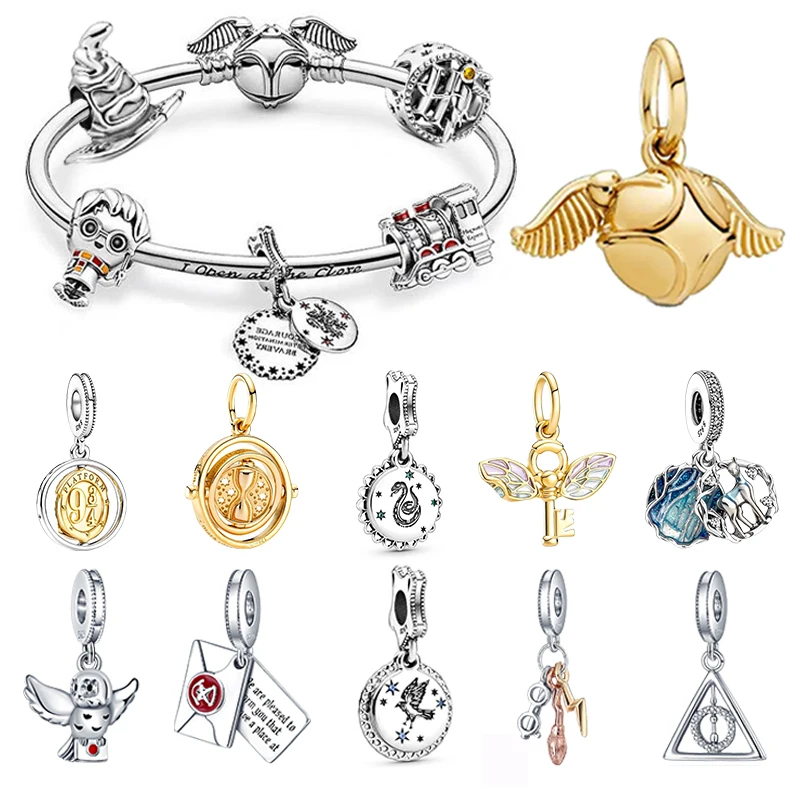 Adatto A Pandora Original 925 Bracciali Charms Harry Potter Beads 925 Sterling Silver Womens Bracciali Gioielli Fai Da Te Regalo Giocattoli Caldi