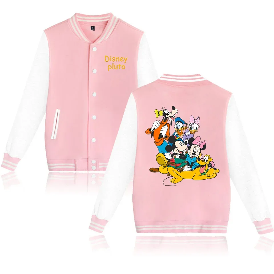 Disney Cartoon Pluto Dog Bomber Jacket Donna Uomo Autunno Giacca Da Baseball Cappotto Studente Streetwear Harajuku Bomber College Jacket