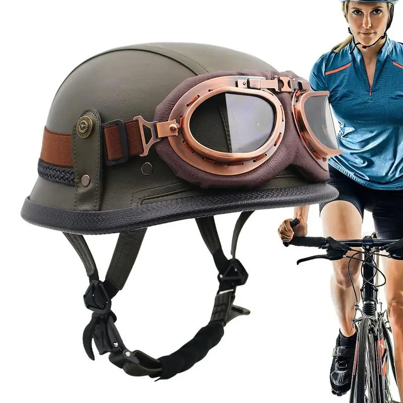Caschi Moto Retrò Con Occhiali Nuovi Caschi Aperti Caschi Moto Casco Vintage Stile Tedesco Scooter Quattro Stagioni Disponibili