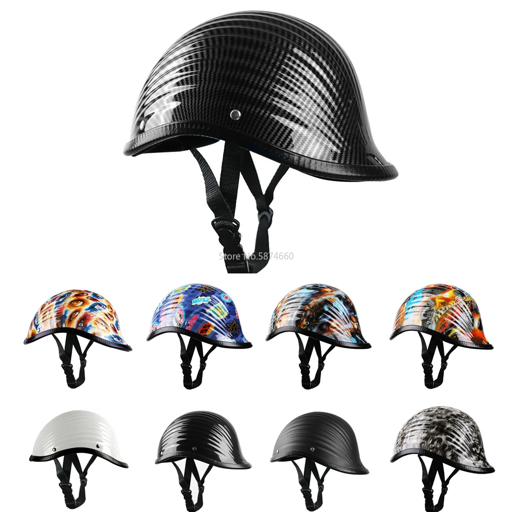 Casco Moto Rcycle Casco Mezza Faccia Casco Vintage Retro Cascos Para Moto Bike Scooter Racer Protettivo Elmetto-Sicurezza Unisex