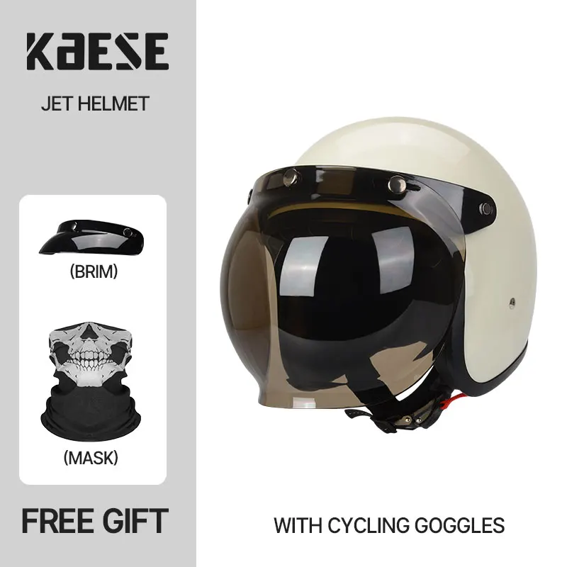 Casco Aperto Vintage Moto Mezza Faccia Caschi Retro Jet Casco Casco Moto Jet Scooter Casco Da Bici Retro Approvato Casque