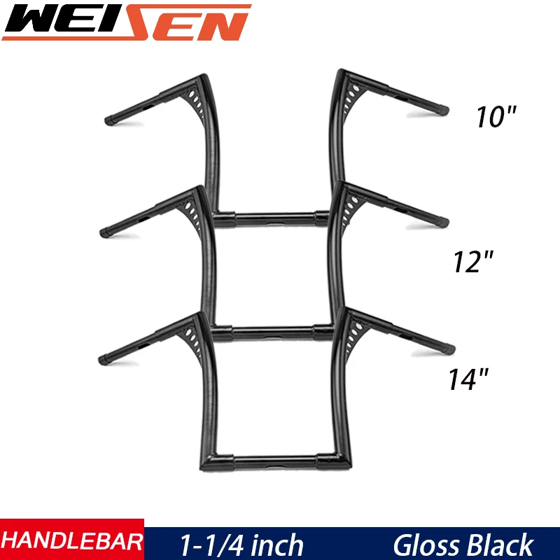 Weisen 10 "12" 14 "Ape Hanger Manubrio Per Harley Softail Sportster Xl 883 1200 E Touring Road King Mode E 1998-2013 Road Glide