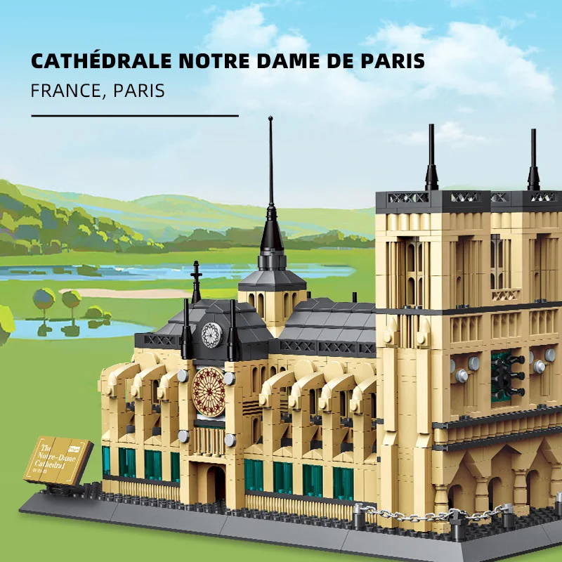 Blocco Di Architettura Moderna Di Fama Mondiale Cathedrale Notre Dame De Paris Francia Modello Di Costruzione Collezione Di Giocattoli In Mattoni Per 