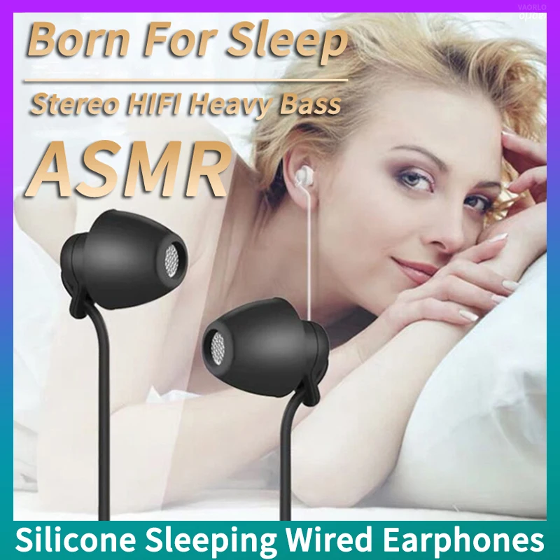 Asmr Sleeping Earbuds 3.5Mm Aux/Type-C Hifi Heavy Bass Auricolari Cablati In Silicone Morbido In-Ear Con Microfono Per Samsung/Xiaomi/Android