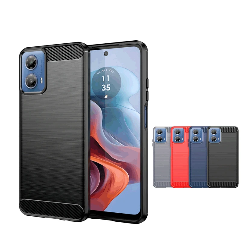 Per Motorola Moto G34 Custodia Motorola Moto G34 G04 G24 G54 G14 5G Fibra Di Carbonio Antiurto Silicone Tpu Custodie Cover Per Moto G34 5G