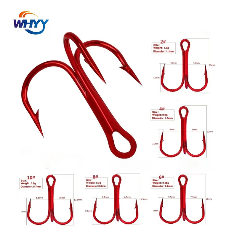 Whyy 20 Pz/Scatola Amo Da Pesca Rosso Forniture Gancio Spinato Strada Sub Attrezzatura Da Pesca Ancora Attrezzatura Da Pesca Pesca Grappling Hook