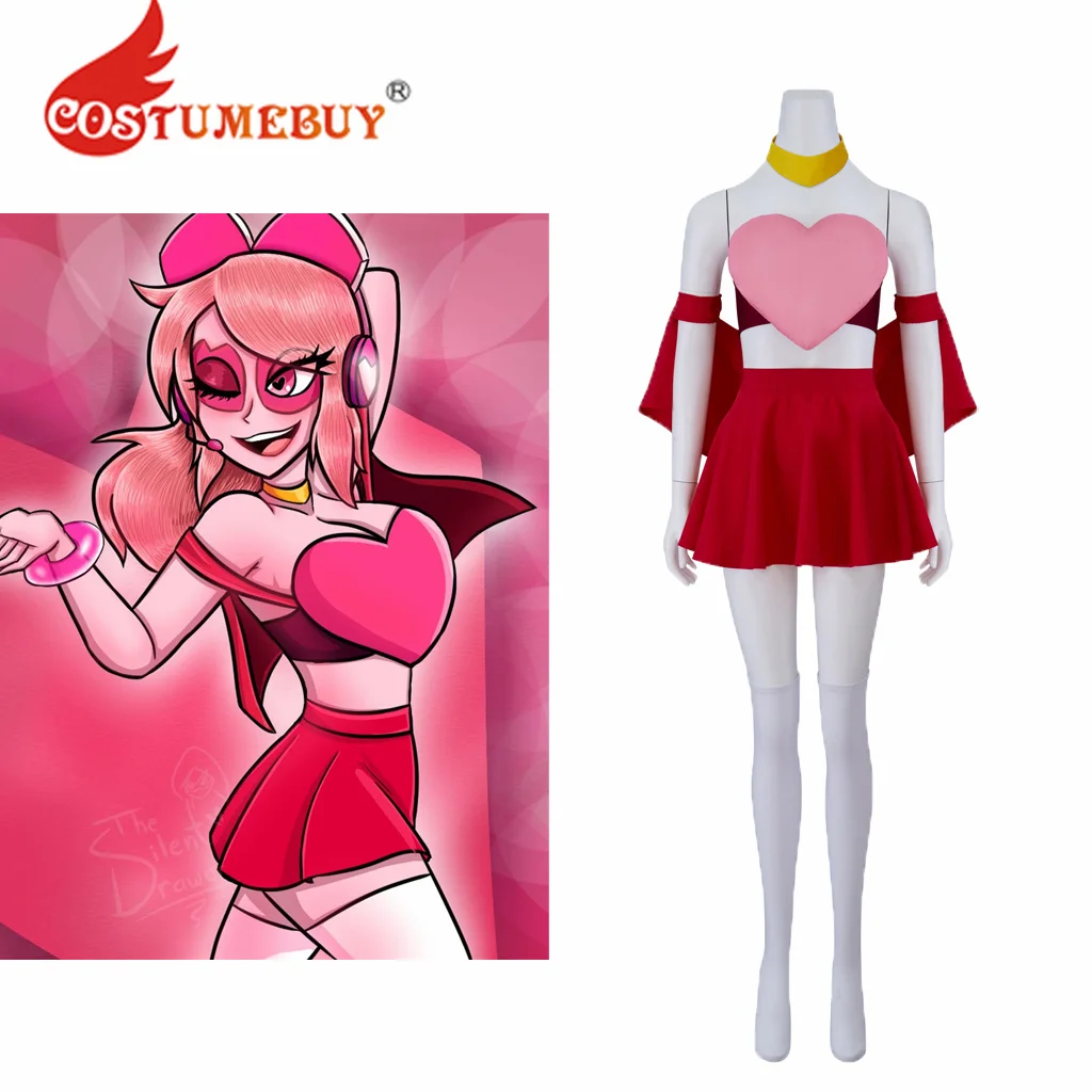 Villainous Miss Heed Costume Cosplay Donna Ragazze Rosa Top Gonne Calzini Abiti Miss Heed Dress Gioco Di Ruolo Abbigliamento