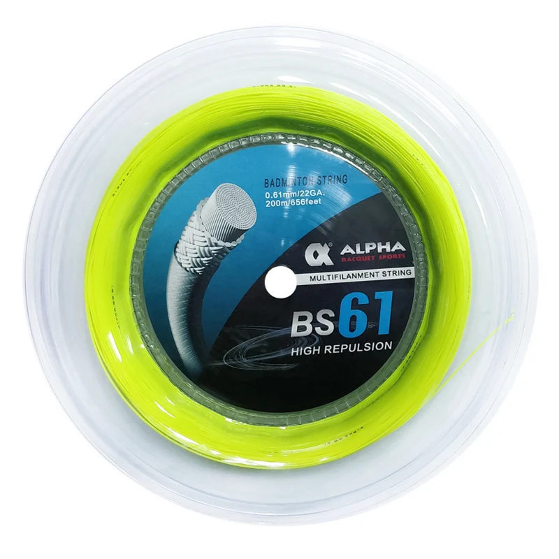 Alpha Badminton String Net 200M Reels 0.61Mm High Elastic Thin String Badminton Racket String 26-30Pounds Strength Ball Net Bs61