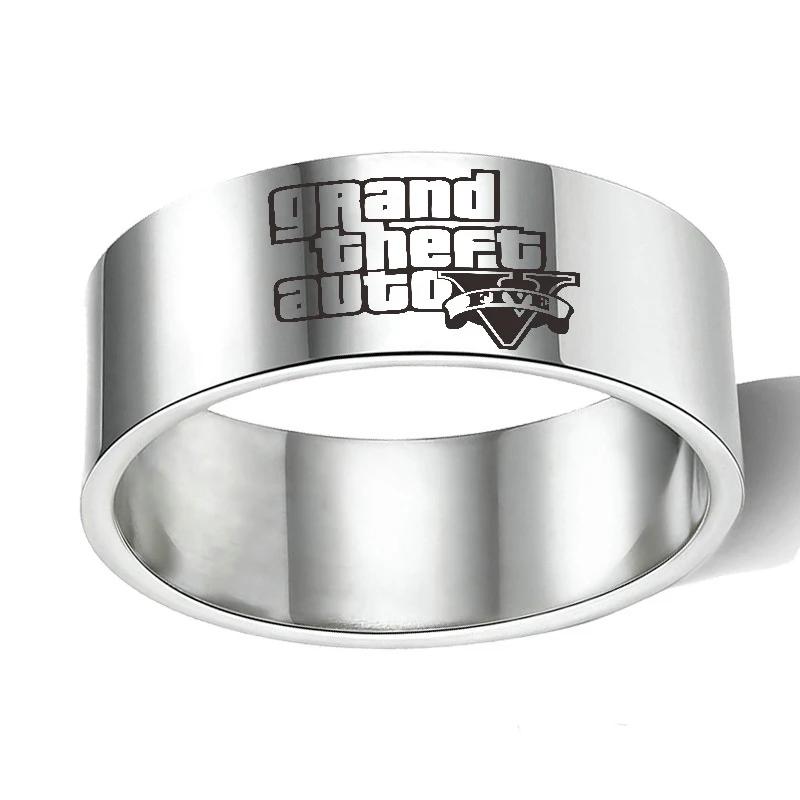 Anello In Acciaio Inossidabile Per Uomo Cartoon Game Gta 5 Grand Theft Auto 5 Cosplay Finger Rings Fans Gift