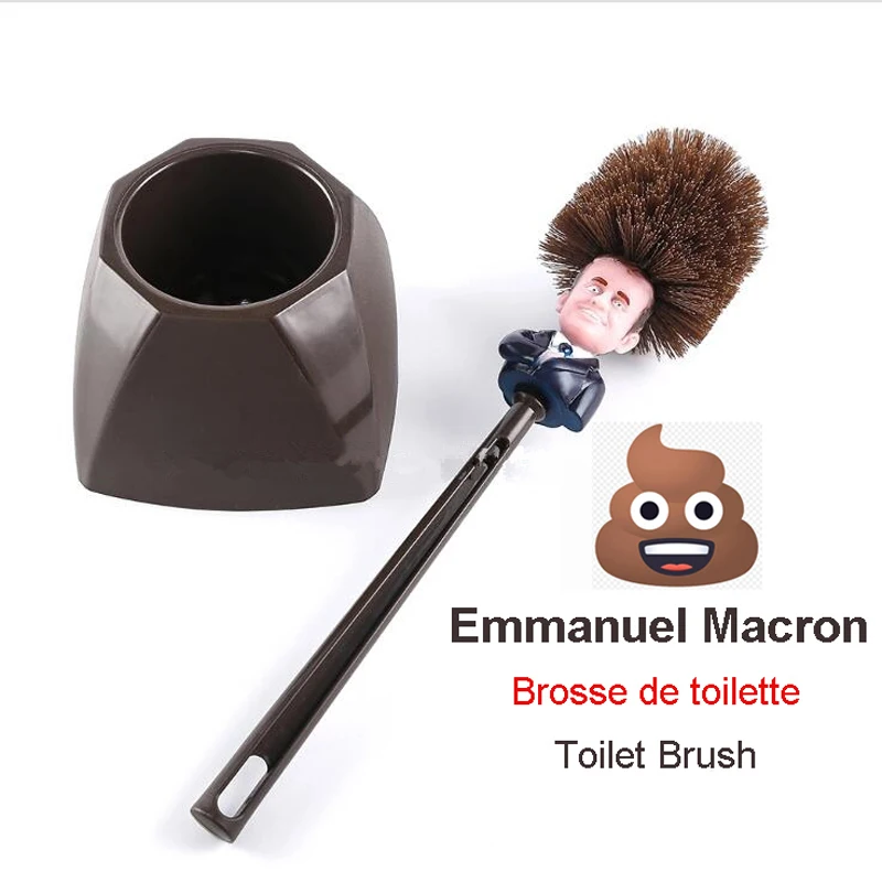 Scopino Da Toilette Emyag Macron Brosse Wc Brosse De Toilette Francia Presidente Divertente Bavaglio Regalo