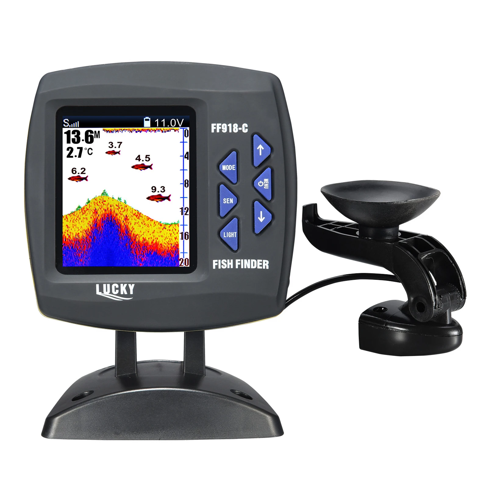 Lucky Boat Fish Finder Ff918-C180S Ecoscandaglio Da Pesca Per Assistenza Barca Findfish Sensore Sonar Più Profondo Fishfinder Pesca Lure
