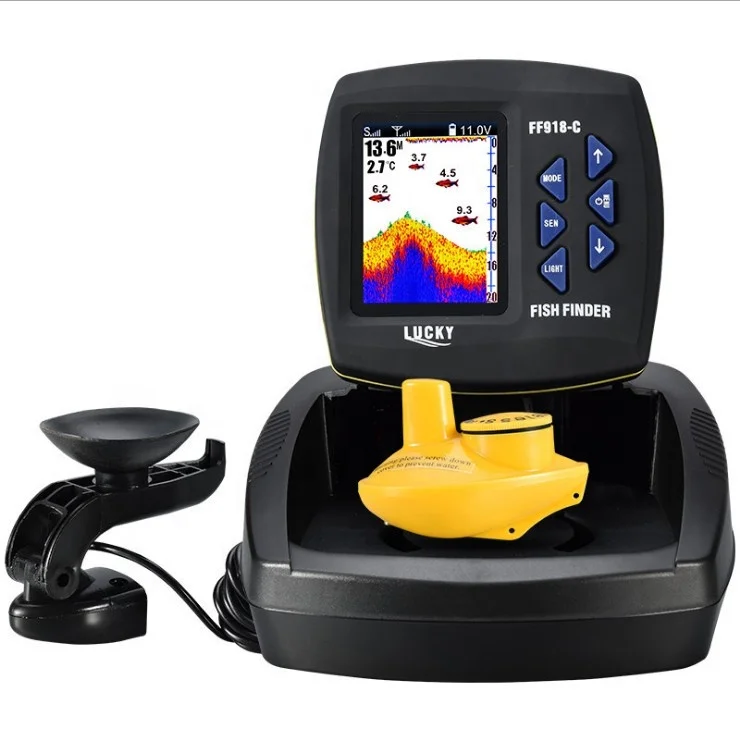 Ff918 Lucky Boat Sonar Per Caccia Subacquea Più Profonda Display A Colori Gamma Operativa Wireless 300 M Gamma Di Profondità 100 M