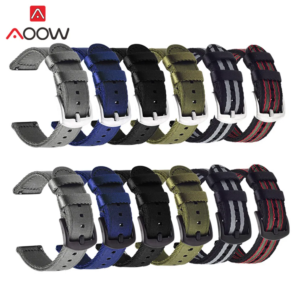 Cinturino In Nylon 18Mm 20Mm 22Mm 24Mm Per Samsung Galaxy Watch Active2 40Mm 44Mm Gear S2 Active2 Cinturino In Tela Huawei