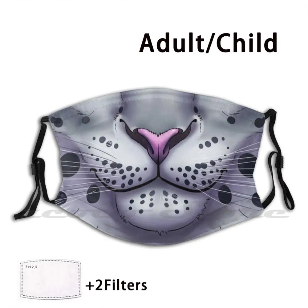 Snep Lavabile Trending Personalizzato Pm2.5 Maschera Filtrante Snep Feline Furry Animal Nature Anthro Snow Leopard Snow White