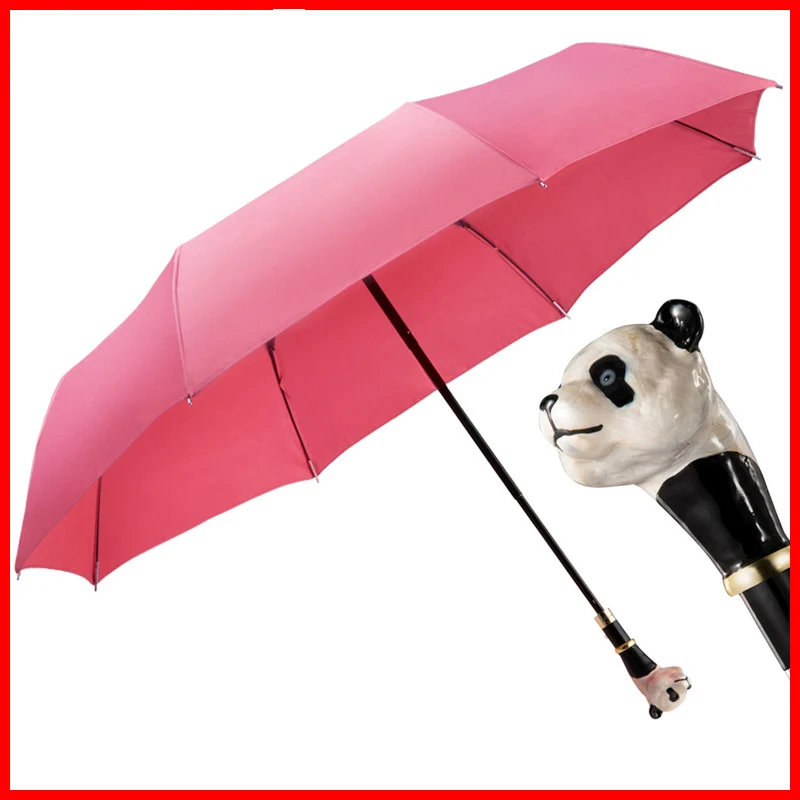 Ombrello Panda Creativo All'Aperto Protezione Solare Uv Ombrellone Uomo Donna Ombrelli Carini Pieghevoli Portatili 3 Sombrillas Kawaii