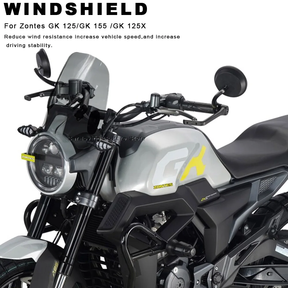 Parabrezza Moto Parabrezza Visiera Doppia Bolla Schermo Per Zontes Gk 125/Gk 155 /Gk 125X Zontes Gk-125 Gk-125X Gk-155