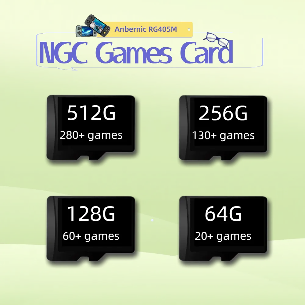 Scheda Di Gioco Anbernic Rg405M Ngc Plus Flip Tf Box Memoria Personalizzata 512G 280 + 256G 130 + 128G 60 + 64G 20 +