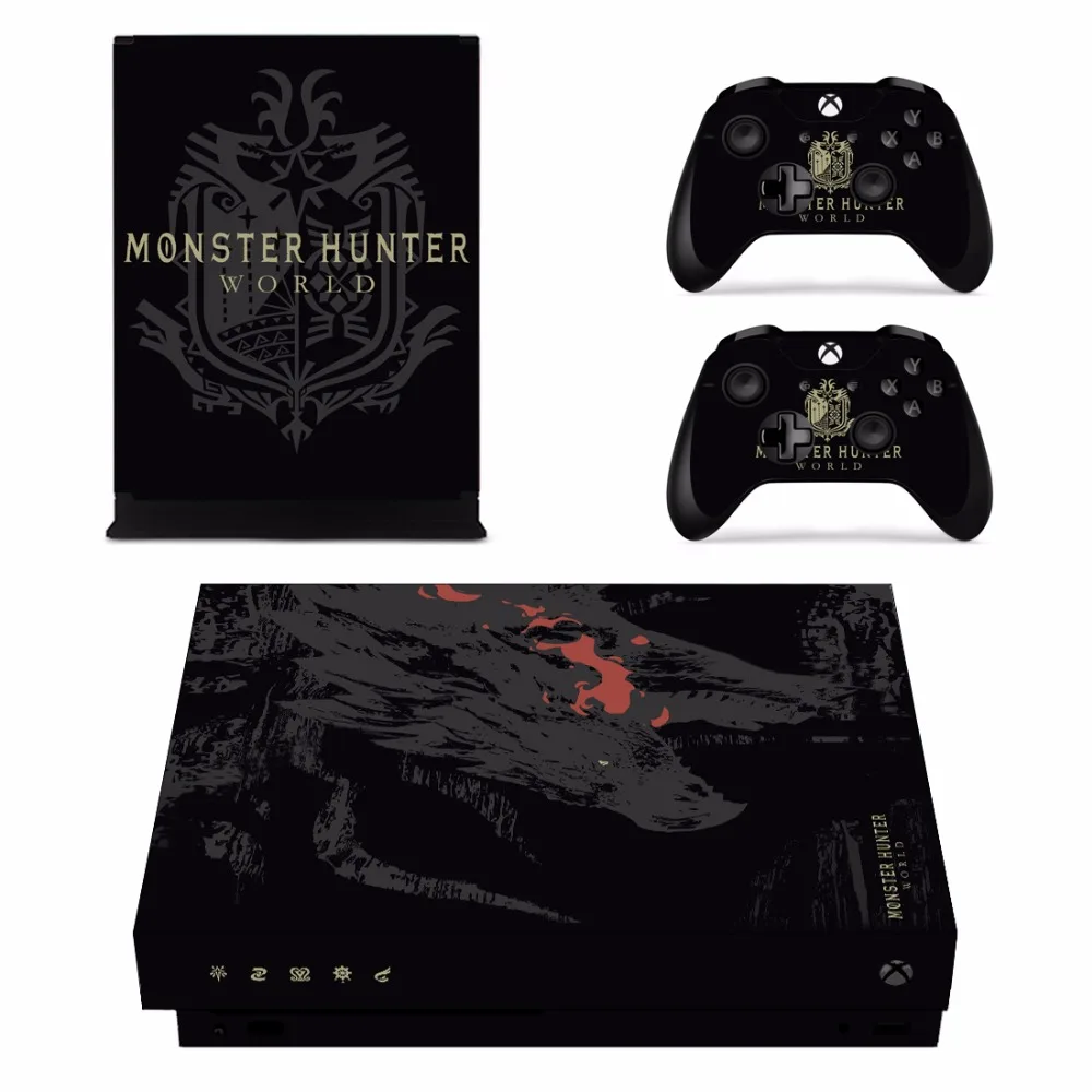 Per Monster Hunter World Skin Sticker Decal Per Microsoft Xbox One X Console E 2 Controller Per Xbox One X Skin Sticker Vinyl