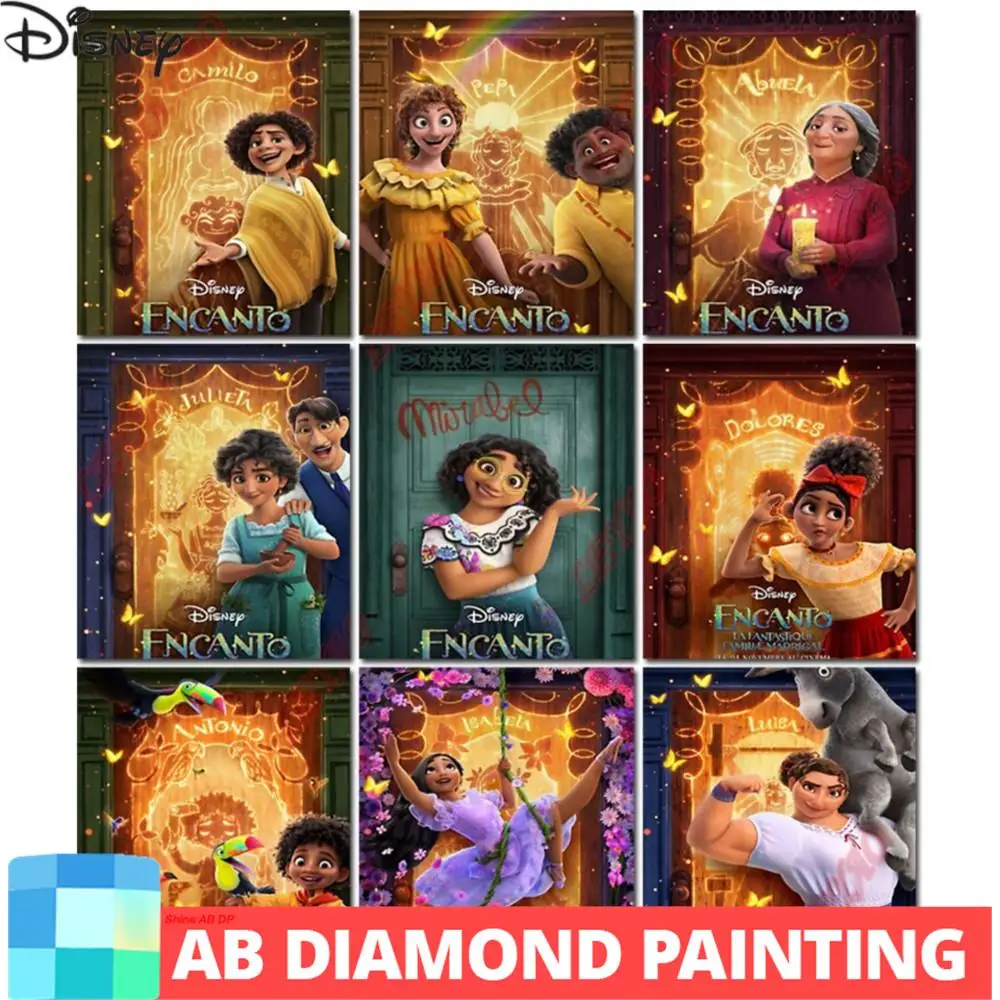Ab Northern Lights Disney Animation Encanto Magical Family Diamond Painting Fantasy Film Mosaic Wall Art For Kids Home Decor
