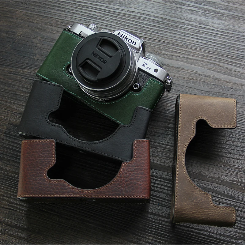 Custodia Per Fotocamera Nikon Zf Mezza Carrozzeria In Vera Pelle Fatta A Mano Per Nikon Zfc Zfc Zf