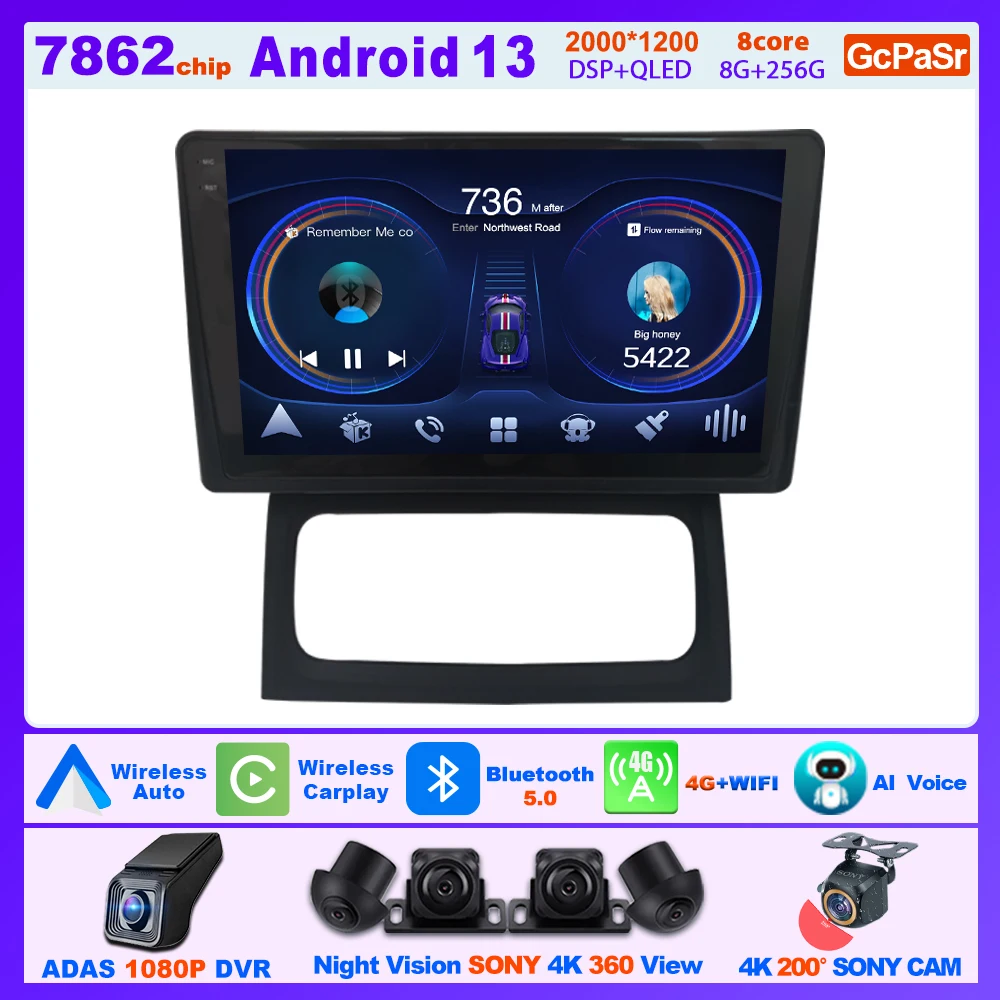 Autoradio Android Carplay Per Lettore Multimediale Renault Clio Campus Sistema Intelligente Touch Screen Display Wifi Dvd 4G Da 9 Pollici