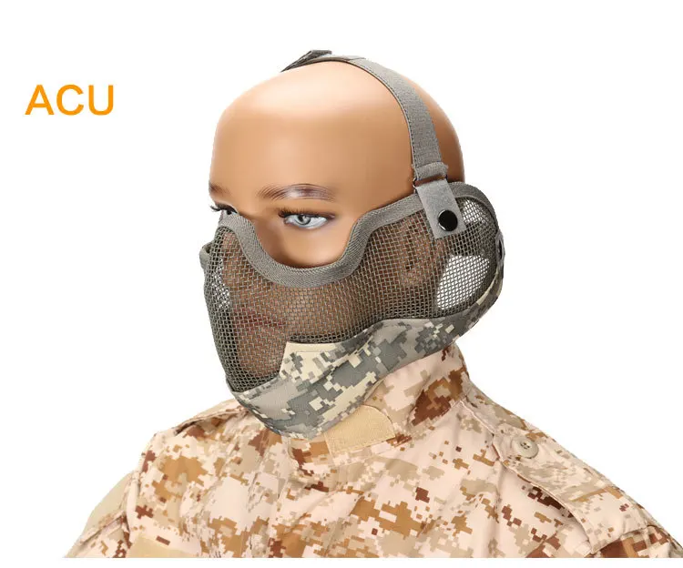 Tactical Stalker Type Half Face Metal Mesh Raider Mask Ver. 2 Nero