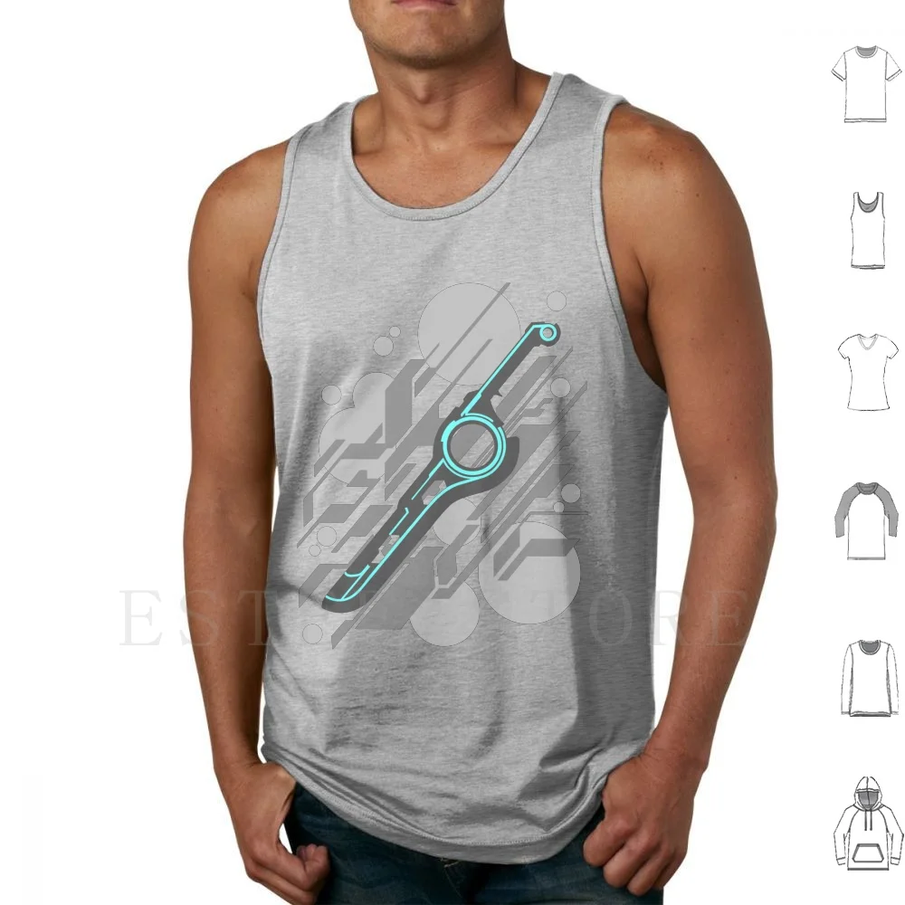 Monado Abstract (Grigio) Canotte Gilet Monado Abstract Xenoblade Chicles Smash Pattern Monolite Soft Wii