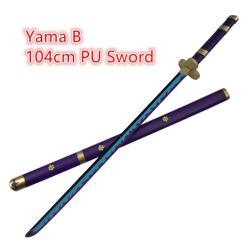 104Cm Sword Zoro Sword Kozuki Oden Yamato Purple Sword Arma Cosplay Katana Knife Safety Pu Samurai Sword Prop Toys