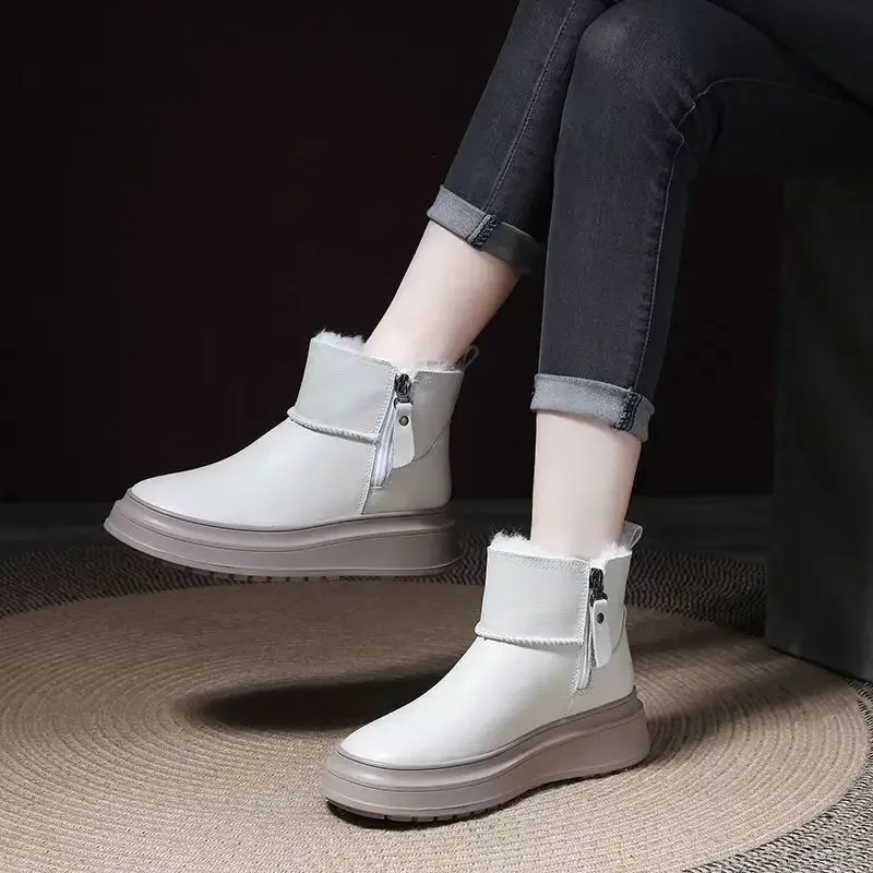 Scarpe Femminili New Rock Ladies Snow Boots Stivaletti Stivaletti In Pelle Impermeabile Antiscivolo In Promozione Pu In Hot Plus Warm Slip 39