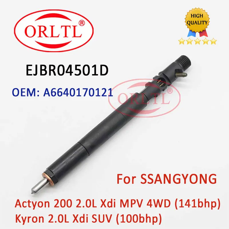 Spedizione Gratuita Euro 4 Nuovo Iniettore Diesel Ejbr04501D A6640170121 Ugello Iniettore Carburante A6640170121 Per Ssangyong Actyon 200 2.0L